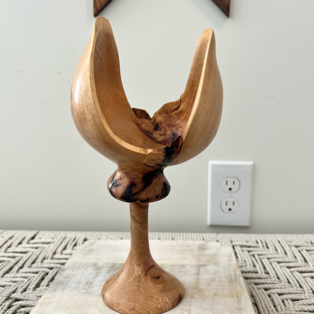 Signed Handcrafted Wooden Sculpture